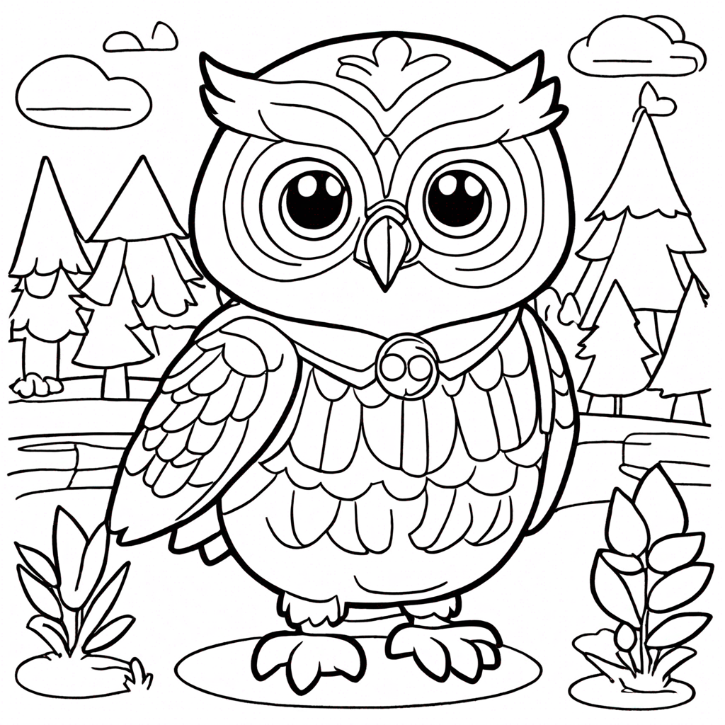 Blathers The Owl At The Animal Crossing Museum coloring page from Animal Crossing theme - free printable line art for kids and adults