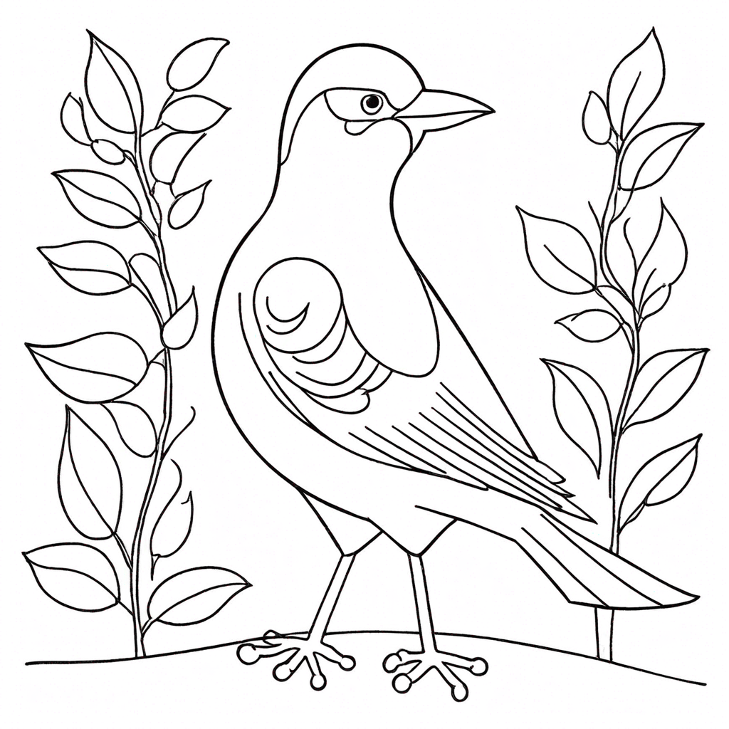 Desenho de Pássaro Fácil coloring page from pássaro theme - free printable line art for kids and adults