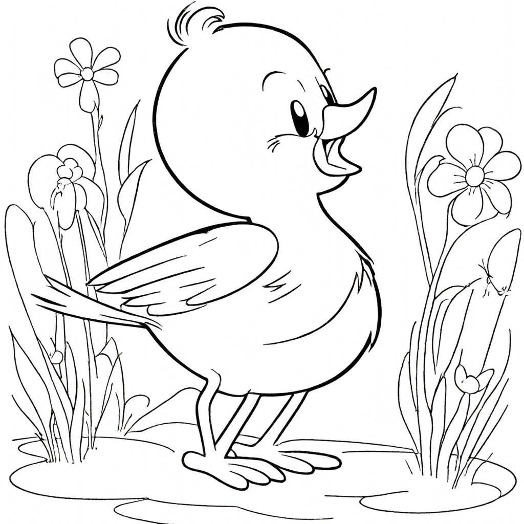 Tweety Bird coloring page from bird theme - free printable line art for kids and adults