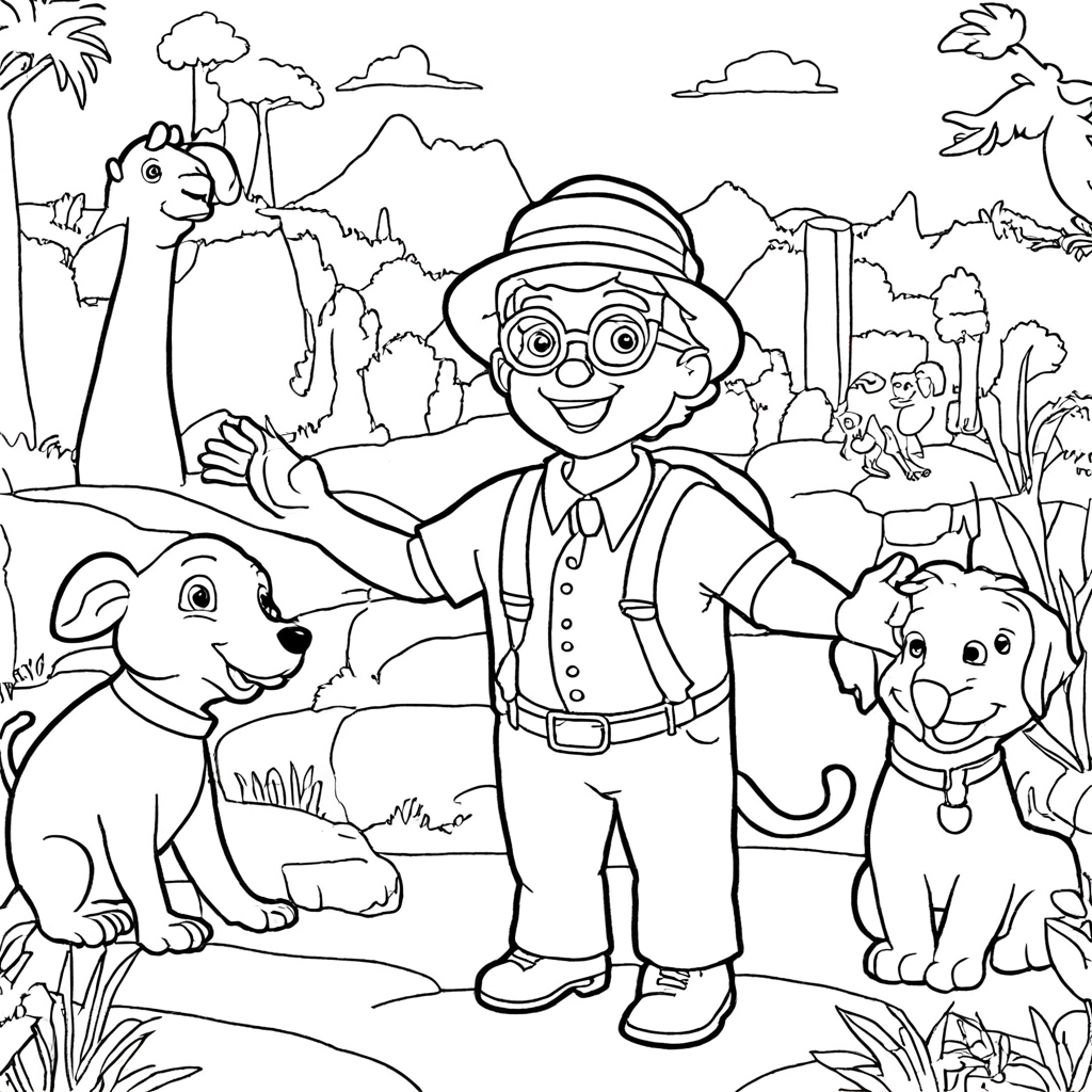 Blippi coloring pages theme preview - 26 free printable coloring pages for kids and adults