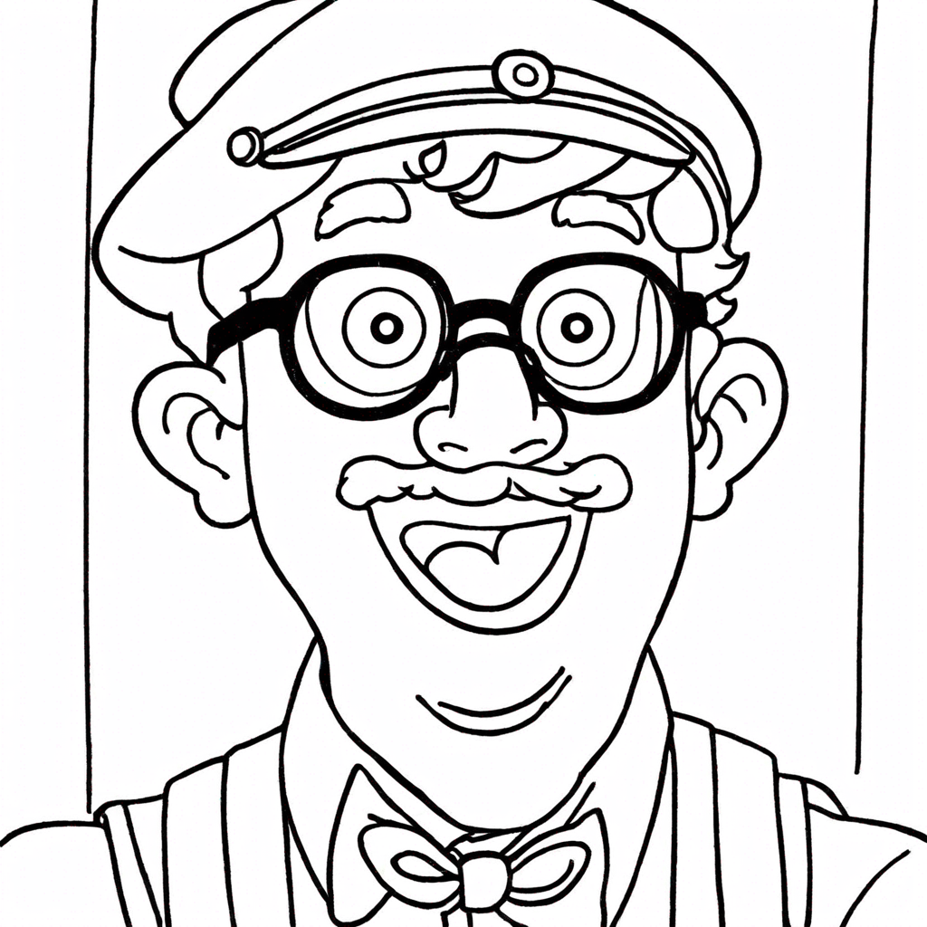 Blippi Fazendo Uma Cara Engraçada coloring page from "Blippi" theme - free printable line art for kids and adults