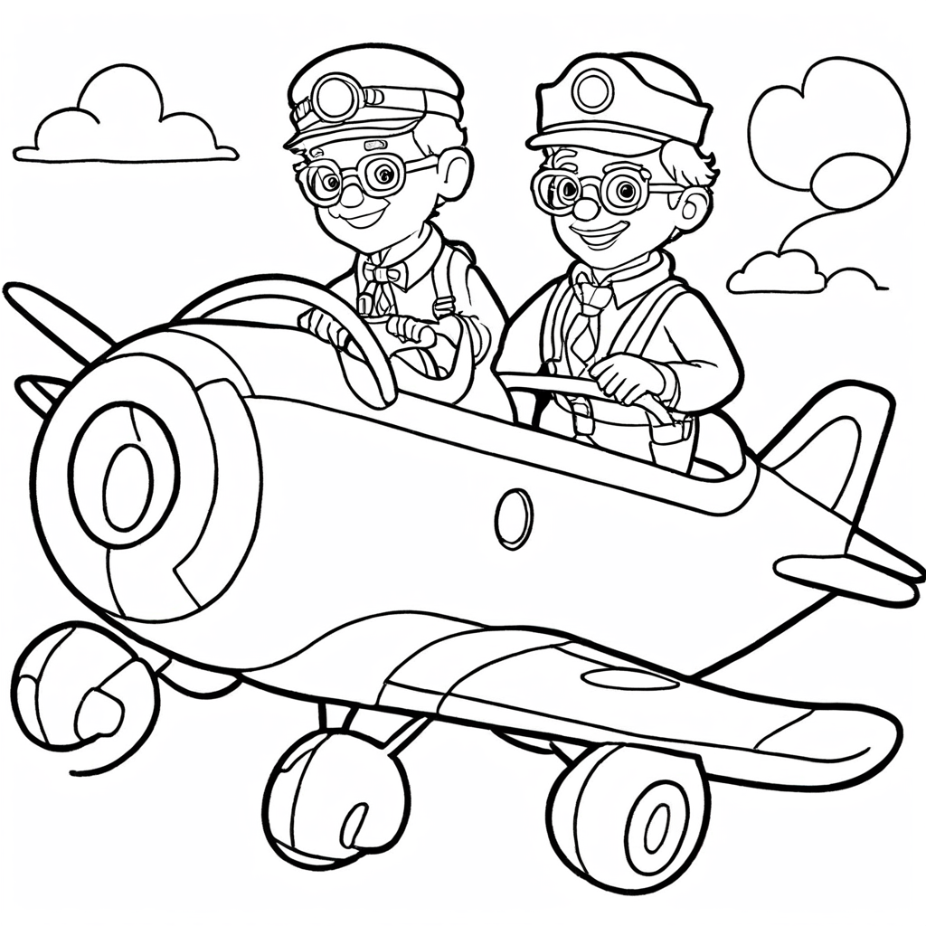 Blippi Pilotando Um Avião coloring page from "Blippi" theme - free printable line art for kids and adults