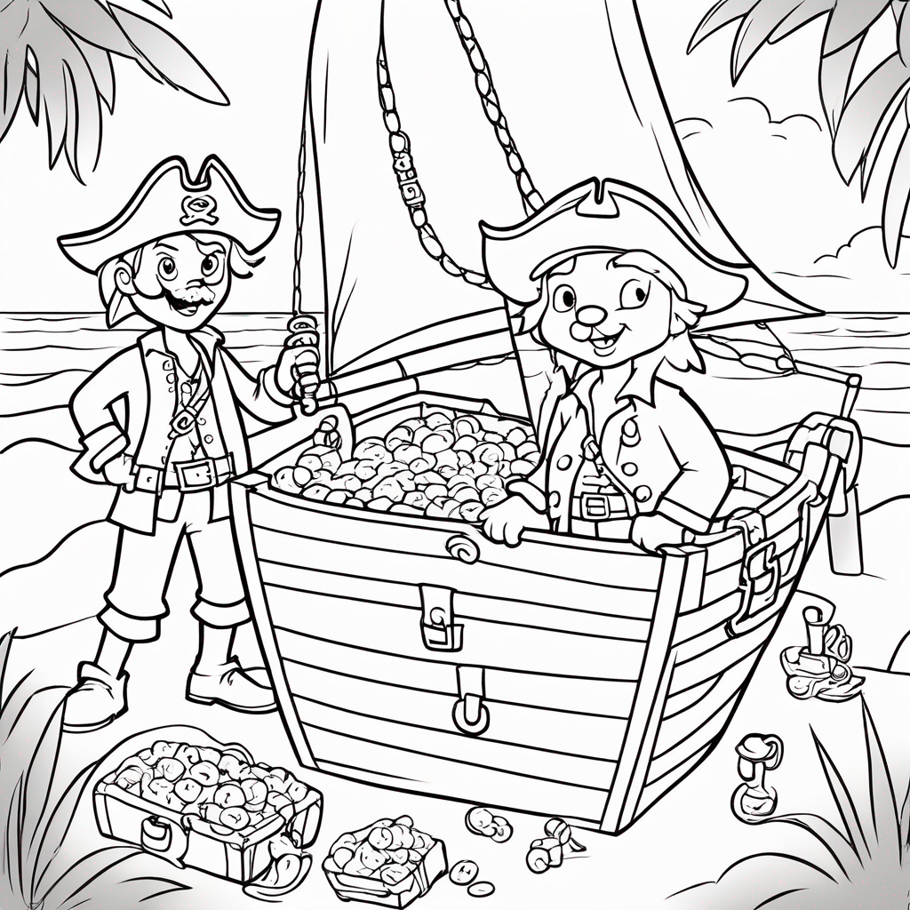 "Bluey and Bingo Treasure coloring page from bluey theme - free printable line art for kids and adults