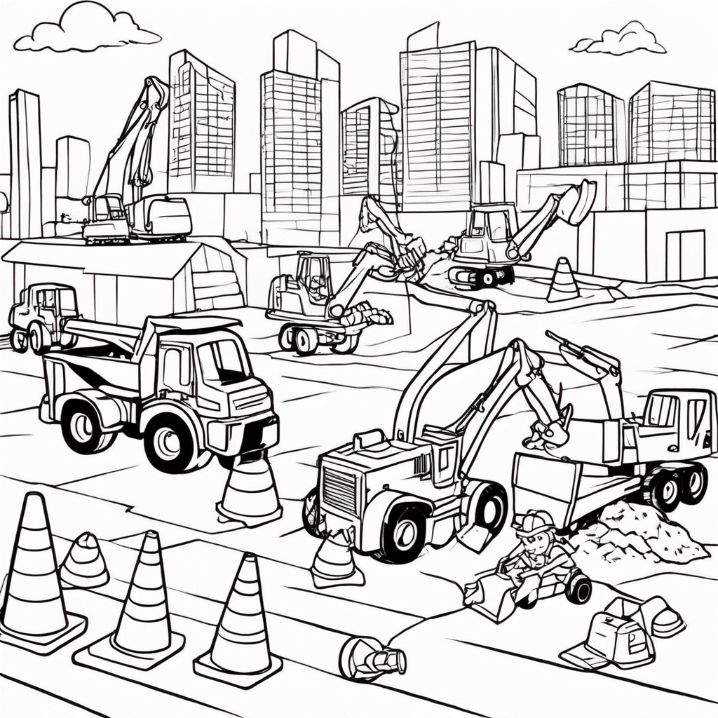 Bluey and Bandit Building Adventure coloring page from bluey theme - free printable line art for kids and adults