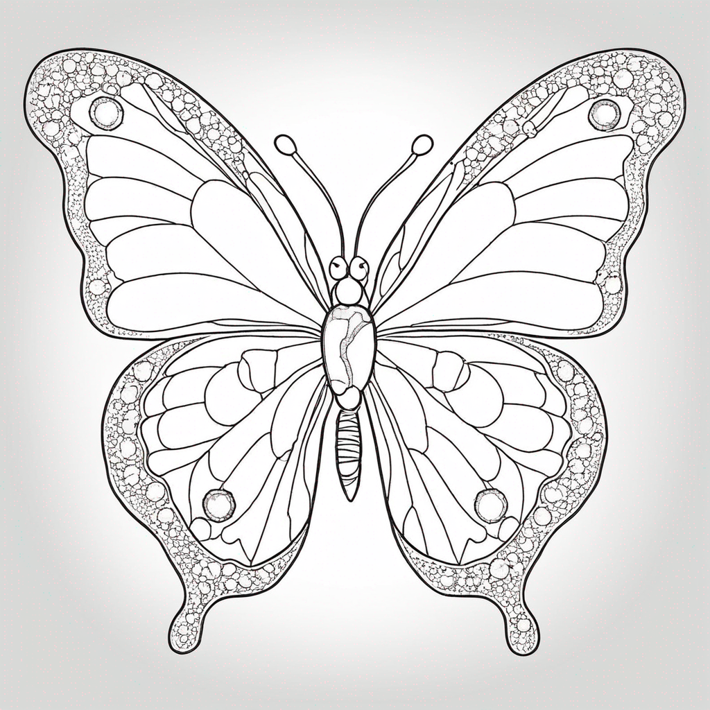 Butterfly With Crystal Geode Wings coloring page from butterfly theme - free printable line art for kids and adults