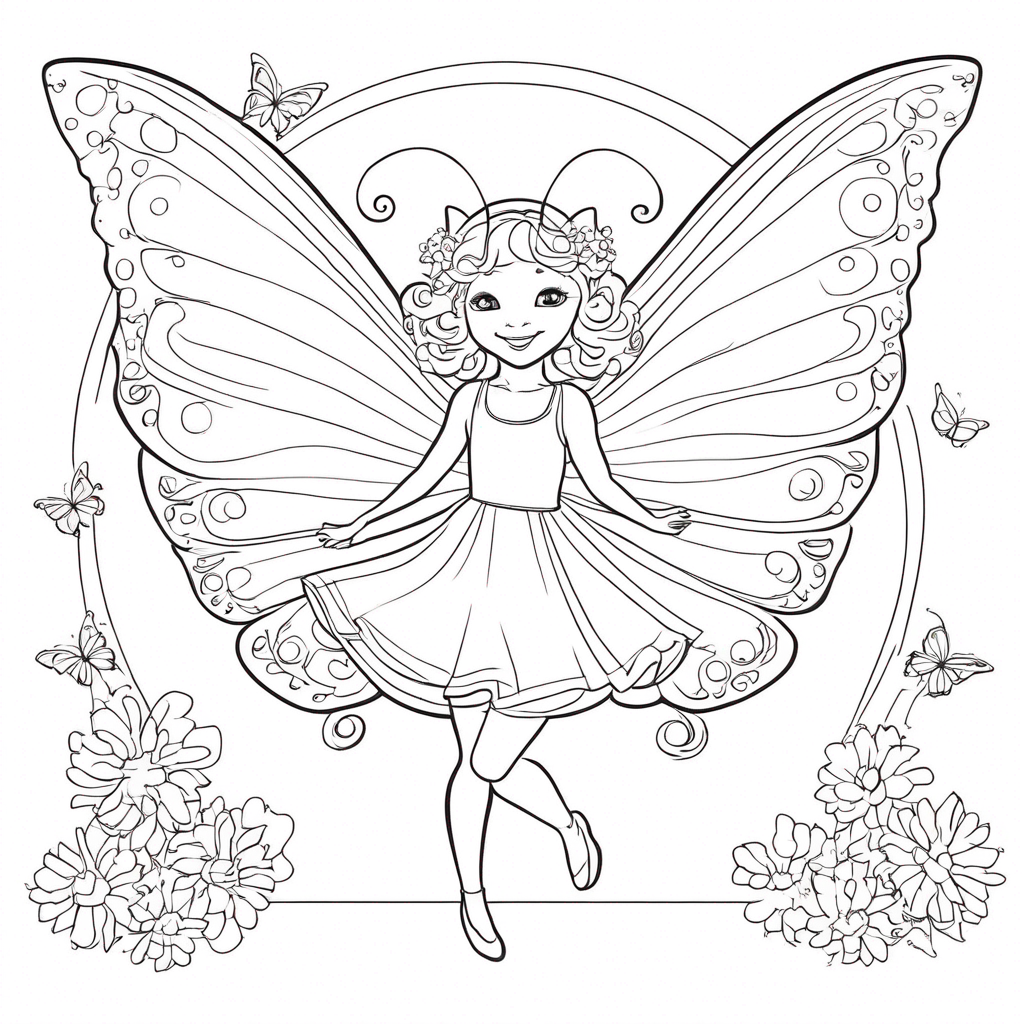 "Butterfly Ball with Luna's Delight" coloring page from butterfly theme - free printable line art for kids and adults