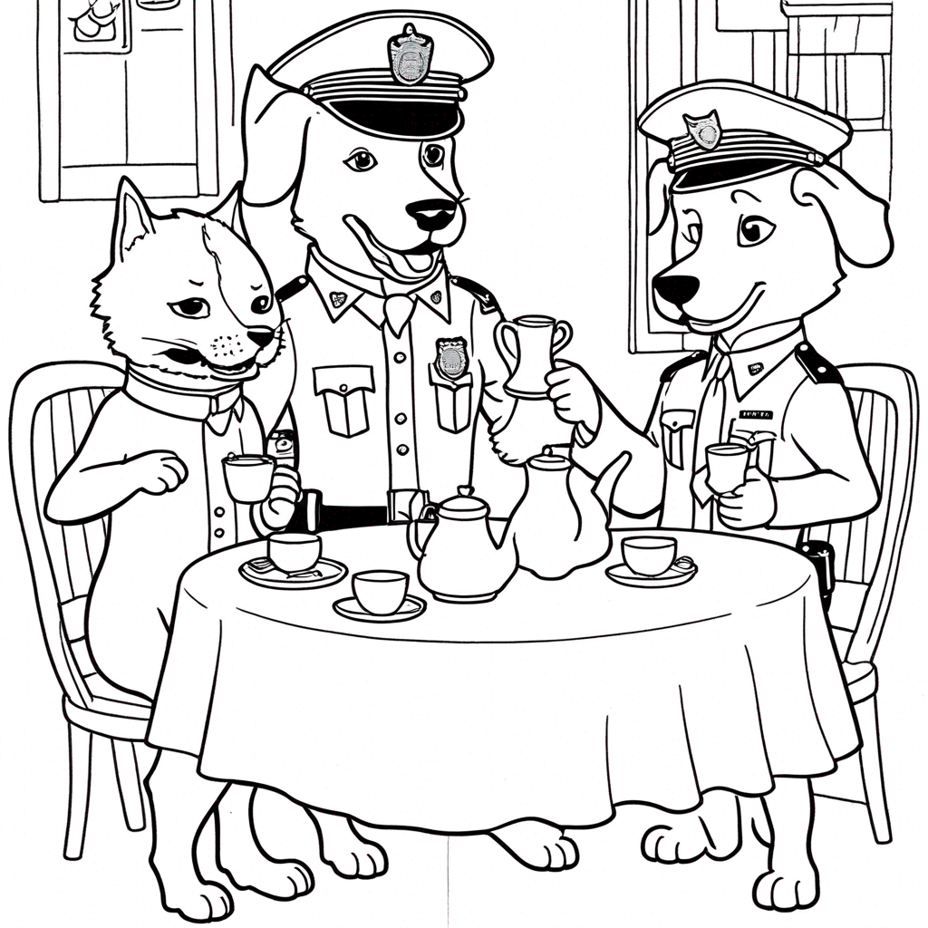 "Dog-Man Tea Party Fun"