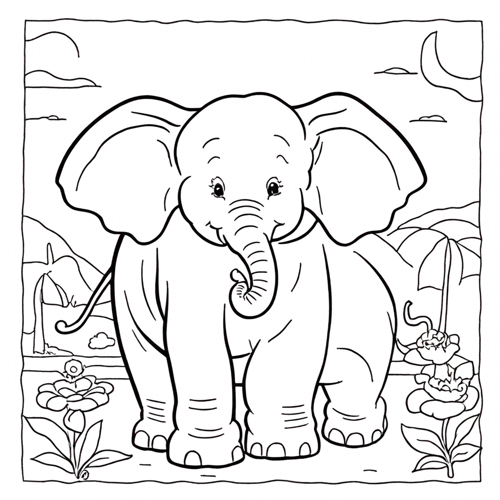 Drunk Elephant Skincare coloring page from elephant theme - free printable line art for kids and adults
