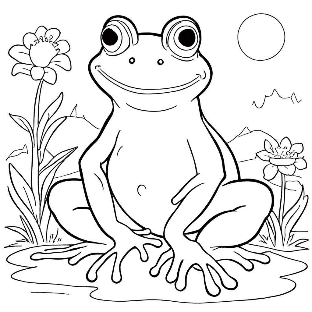 Sapo Aproveitando um Dia Ensolarado coloring page from sapo theme - free printable line art for kids and adults