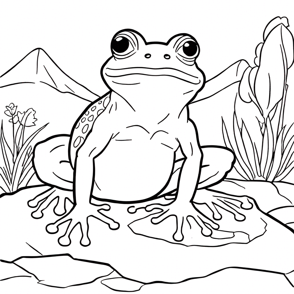 Sapo Espiando Atrás de uma Pedra coloring page from sapo theme - free printable line art for kids and adults