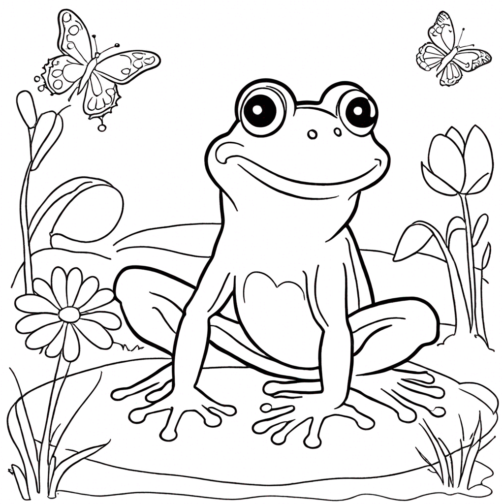 frog coloring pages theme preview - 25 free printable coloring pages for kids and adults