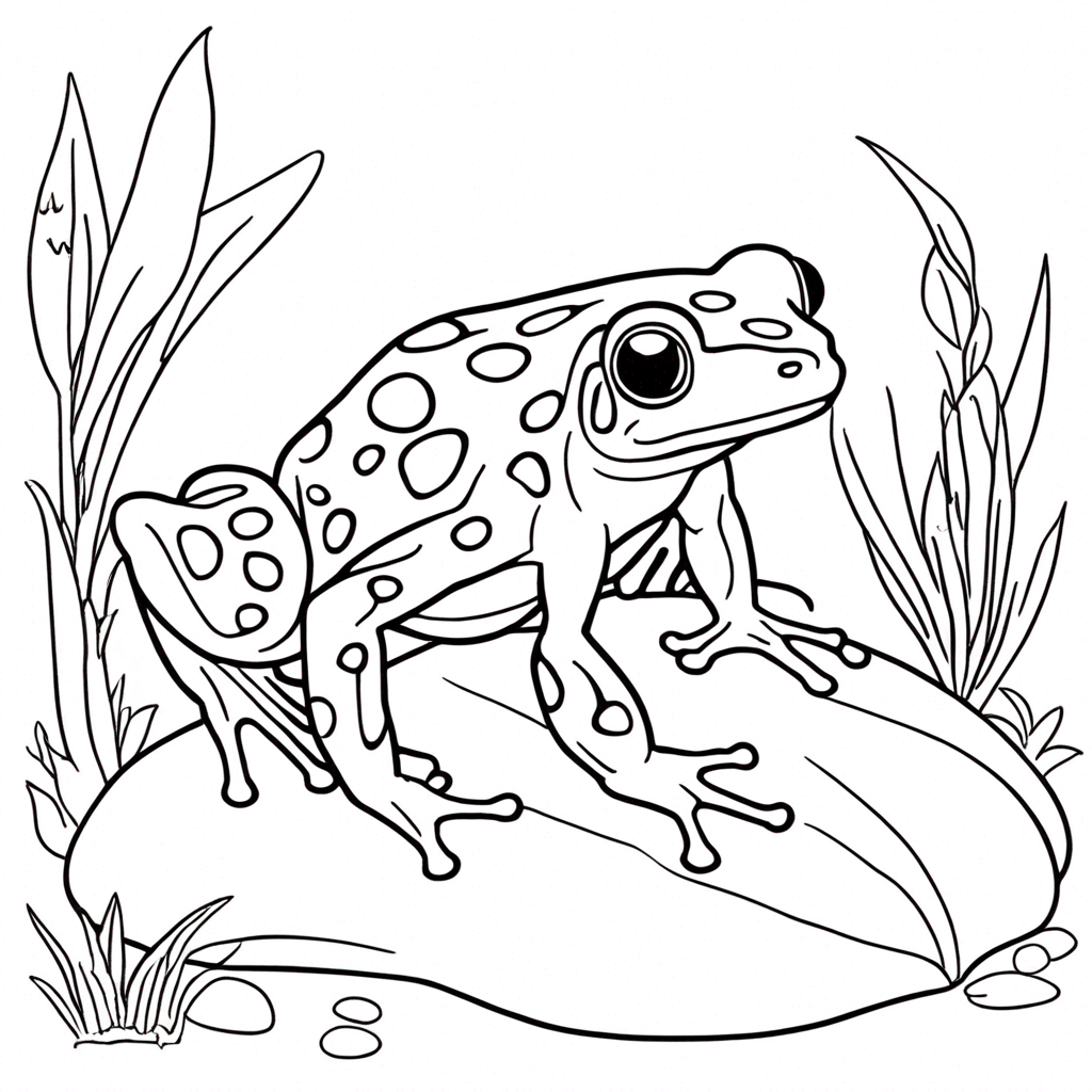 poison dart frog coloring page from frog theme - free printable line art for kids and adults