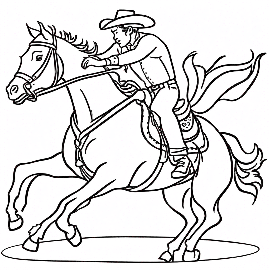 Лошадь, скачущая с жокеем coloring page from лошадь theme - free printable line art for kids and adults
