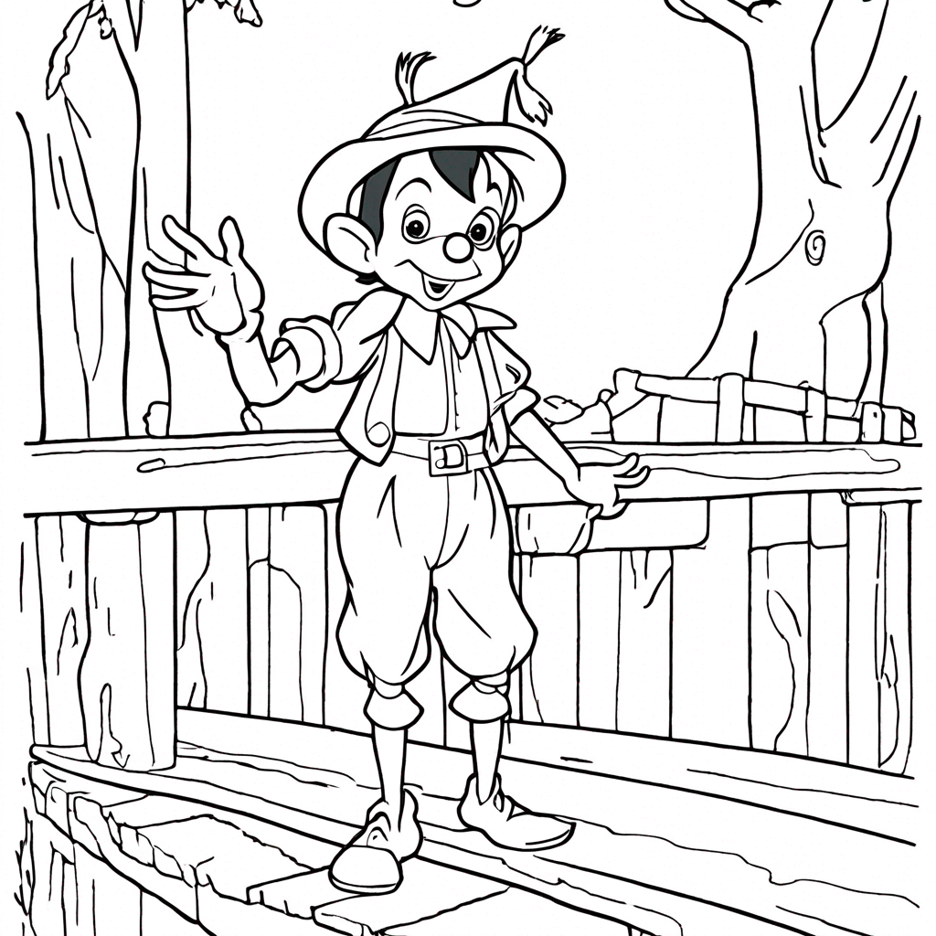 italian-brainrot Nose Builds Sicilian Bridge coloring page from Italian Brainrot theme - free printable line art for kids and adults