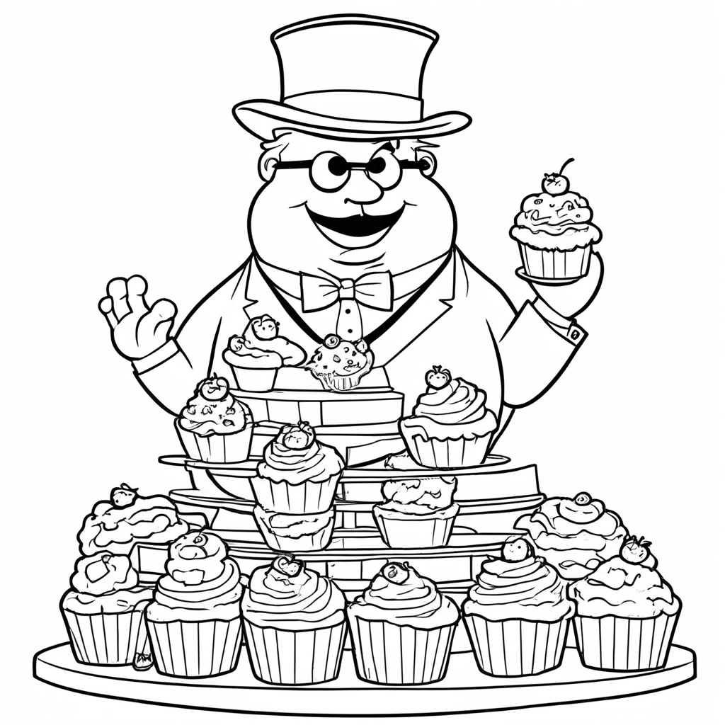 italian-brainrot Mafia Boss in Naples coloring page from Italian Brainrot theme - free printable line art for kids and adults