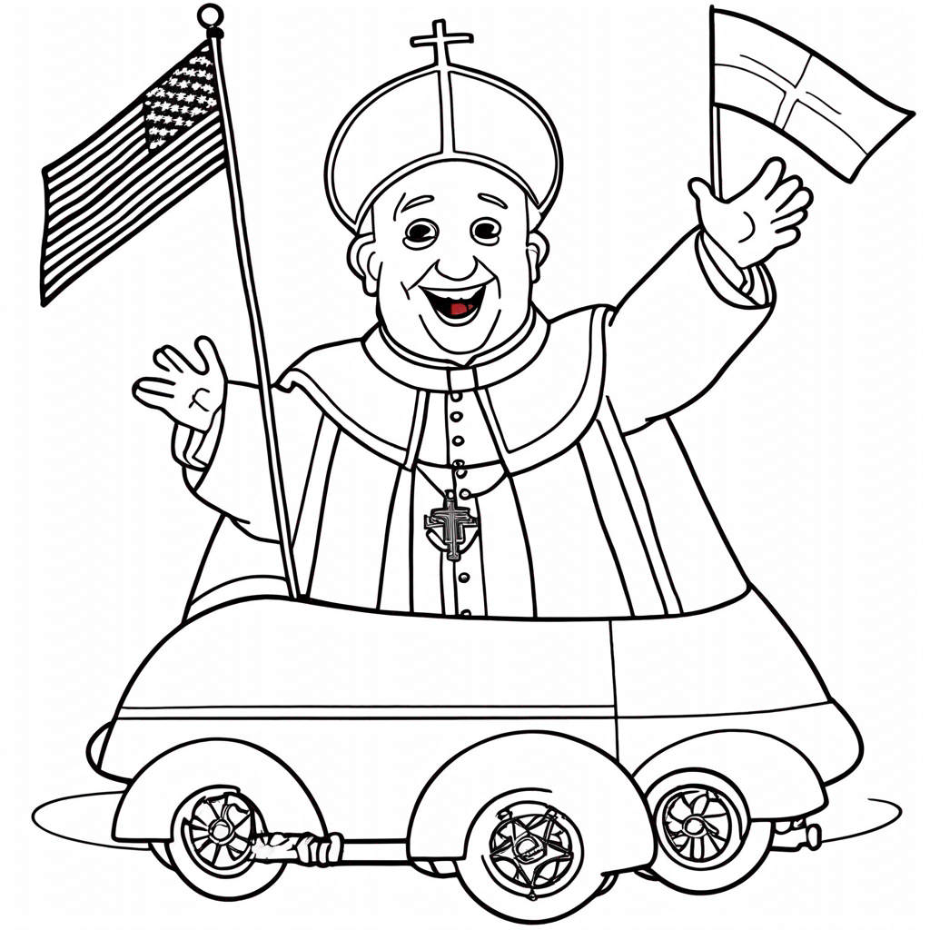 italian-brainrot Pope Over St. Peter's coloring page from Italian Brainrot theme - free printable line art for kids and adults