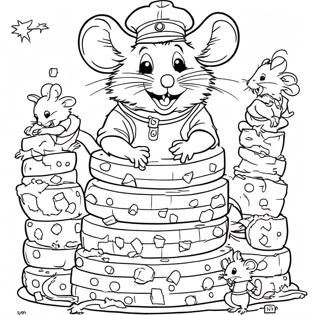 italian-brainrot Cheese Cavern Adventure coloring page from Italian Brainrot theme - free printable line art for kids and adults