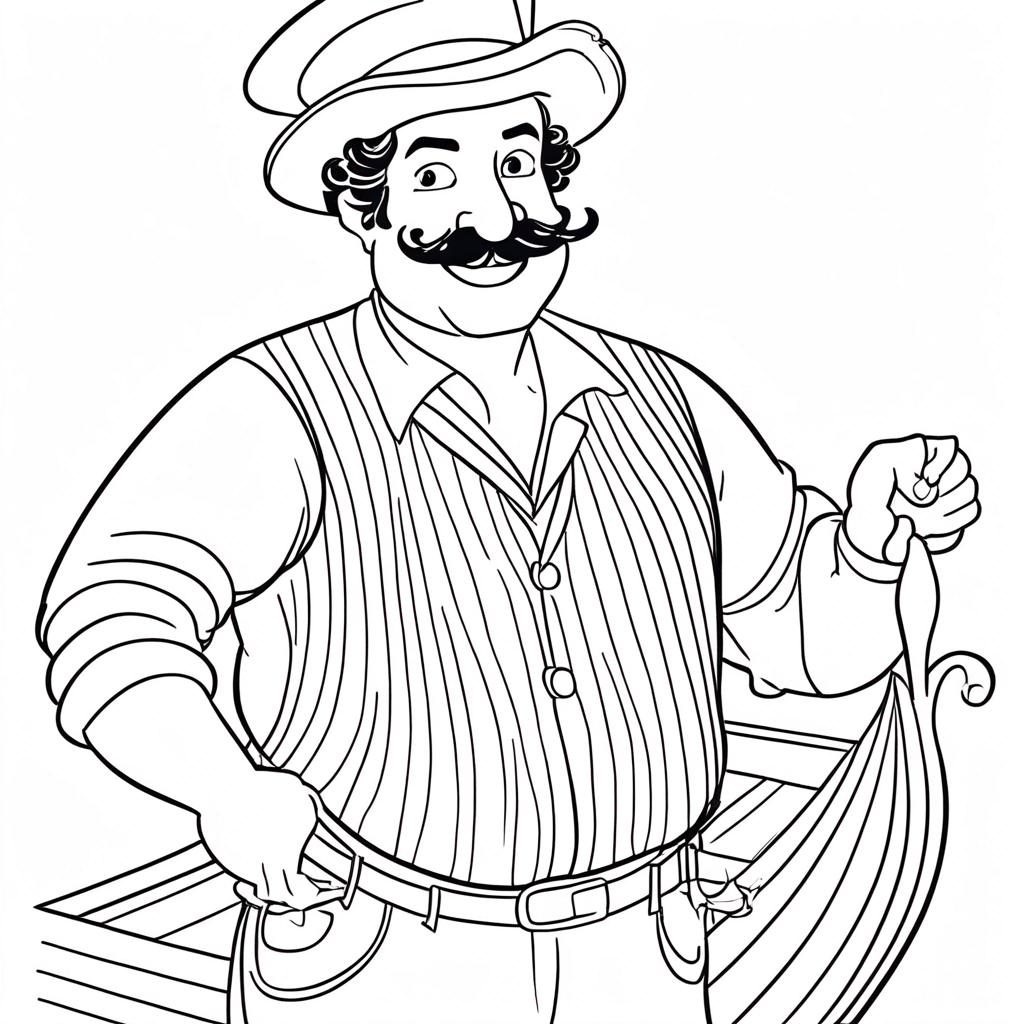 italian-brainrot Conductor in Sinking Opera coloring page from Italian Brainrot theme - free printable line art for kids and adults
