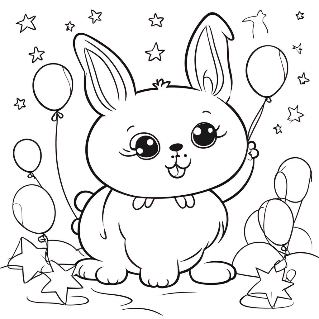 "Cheerful Labubu at Tea Party" coloring page from Labubu theme - free printable line art for kids and adults