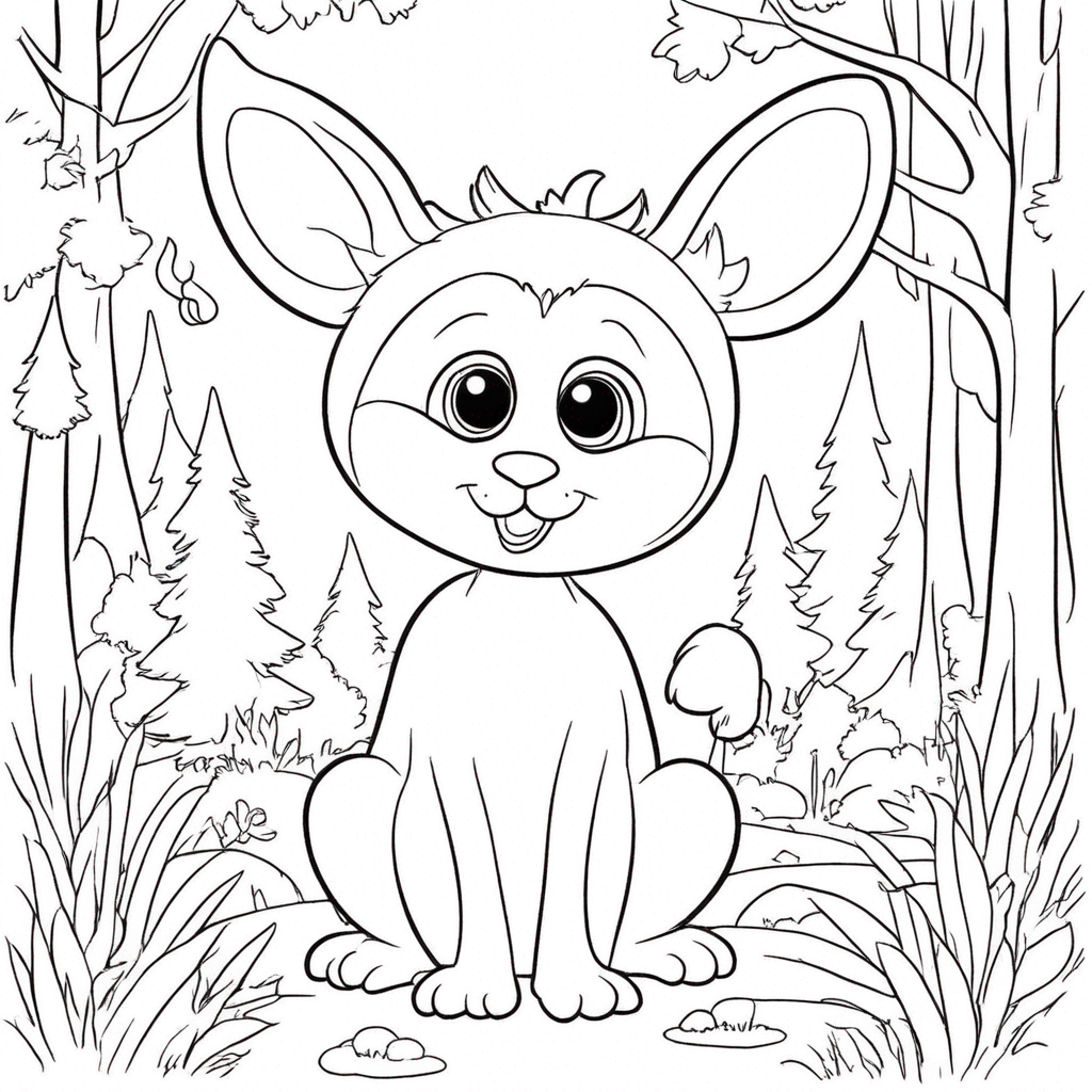 Khám Phá Rừng Tiên Của Labubu coloring page from Labubu theme - free printable line art for kids and adults