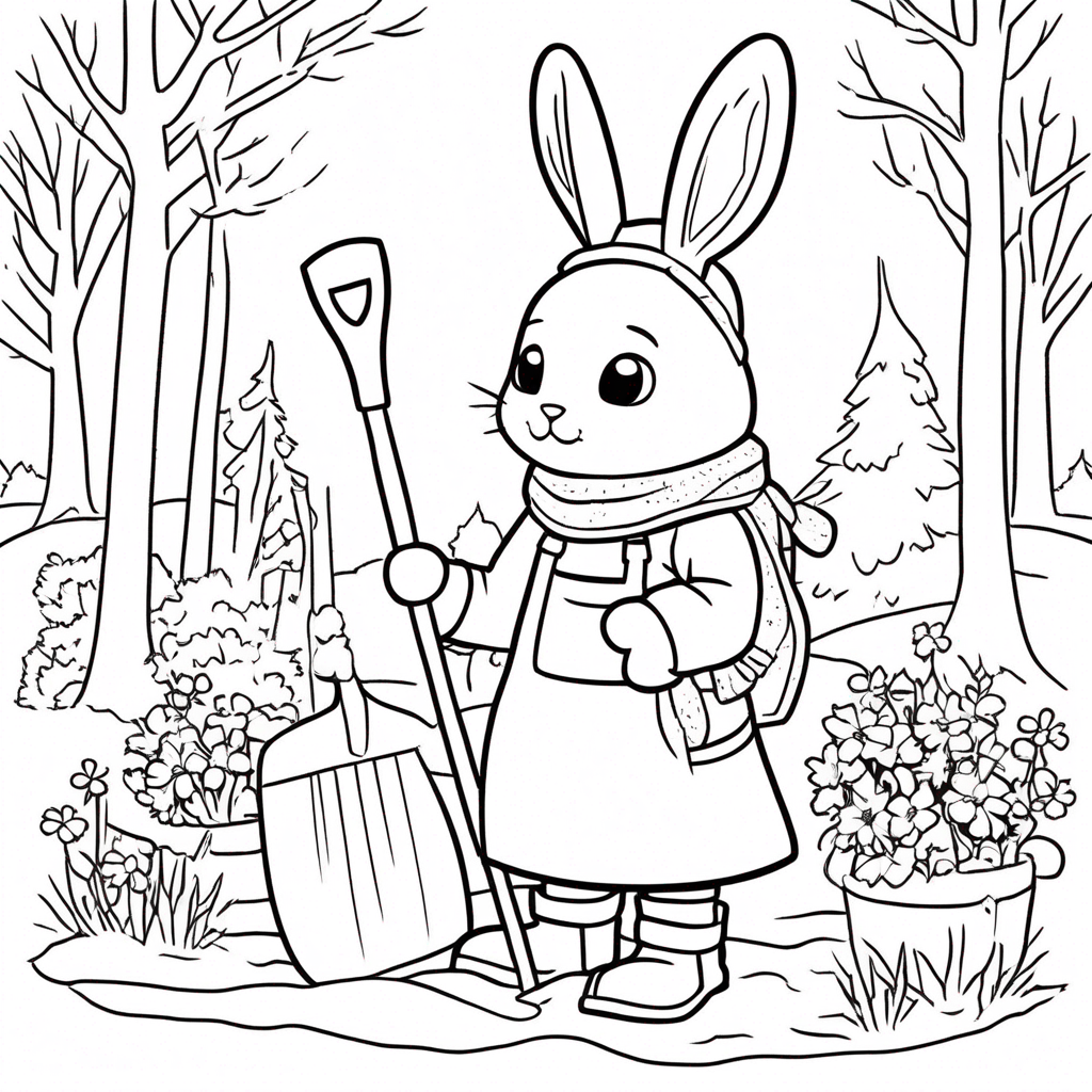 Labubu's Peaceful Garden Adventure coloring page from Labubu theme - free printable line art for kids and adults
