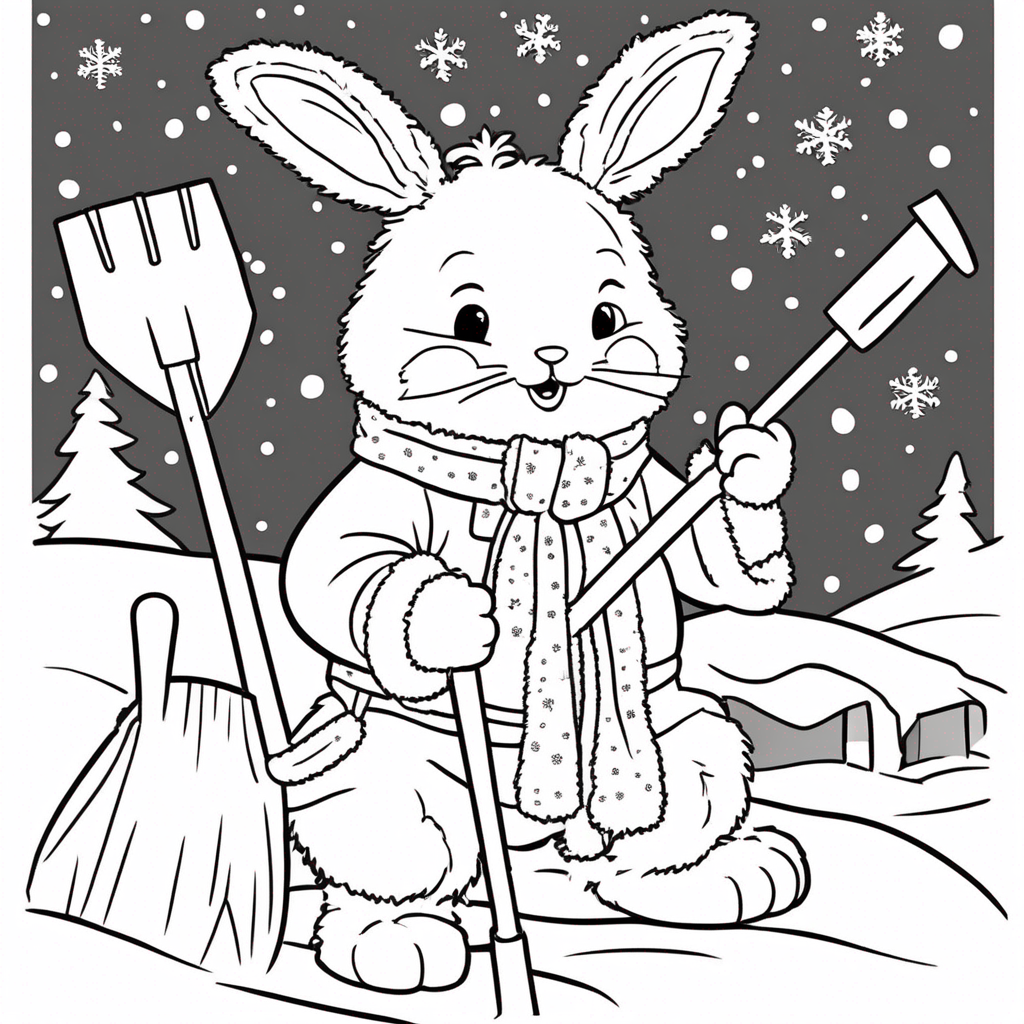 Labubu's Winter Fun Adventure coloring page from Labubu theme - free printable line art for kids and adults