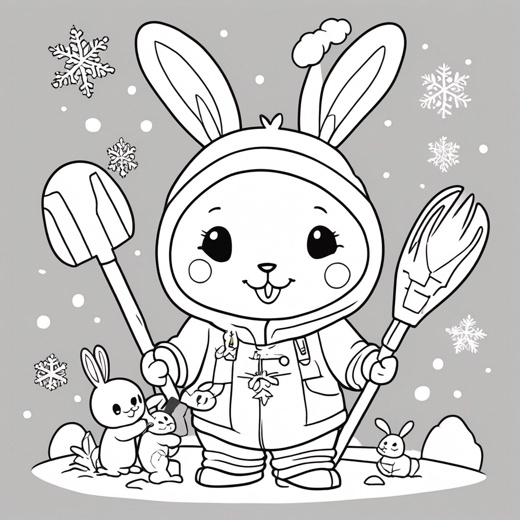 Labubu's Winter Magic Powers! coloring page from Labubu theme - free printable line art for kids and adults