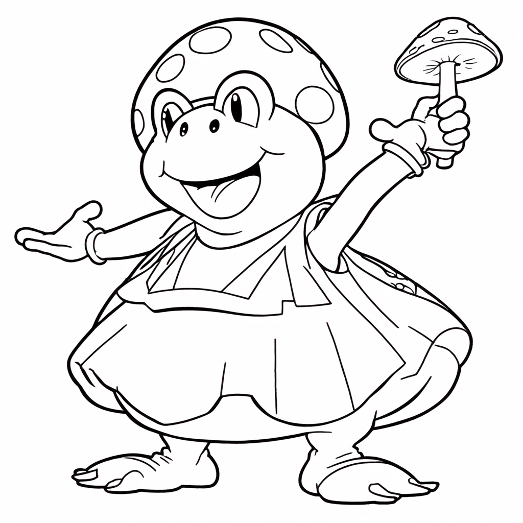 mario Exciting Treasure Hunt Adventure coloring page from mario theme - free printable line art for kids and adults