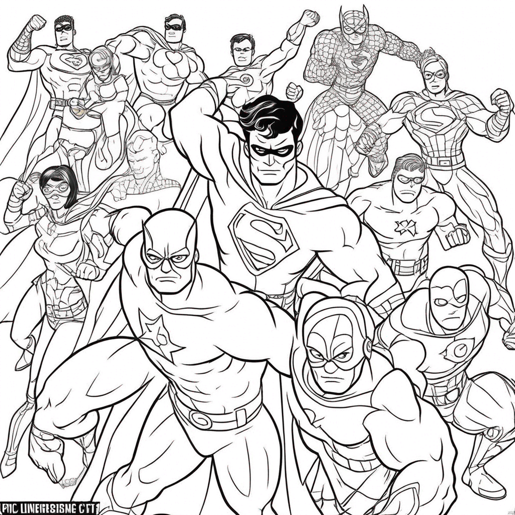 Marvel Heroes Saving the World. coloring page from Marvel theme - free printable line art for kids and adults