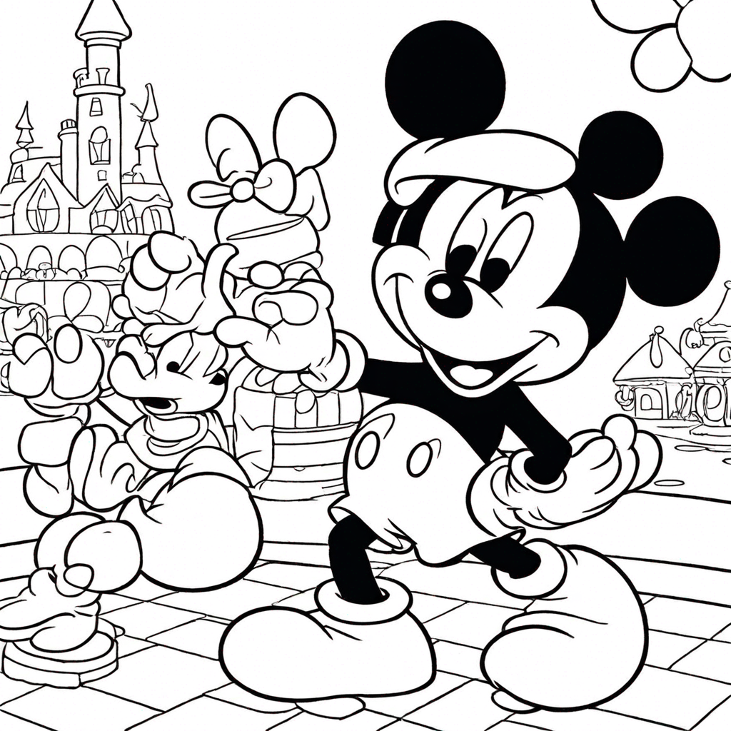 Mickey Mouse Tại Nhà Máy Kẹo coloring page from "chuột Mickey" theme - free printable line art for kids and adults