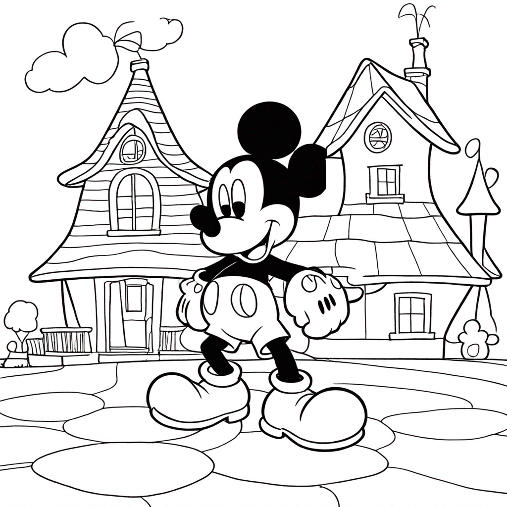 Mickey Mouse Sửa Mái Nhà Câu Lạc Bộ coloring page from "chuột Mickey" theme - free printable line art for kids and adults