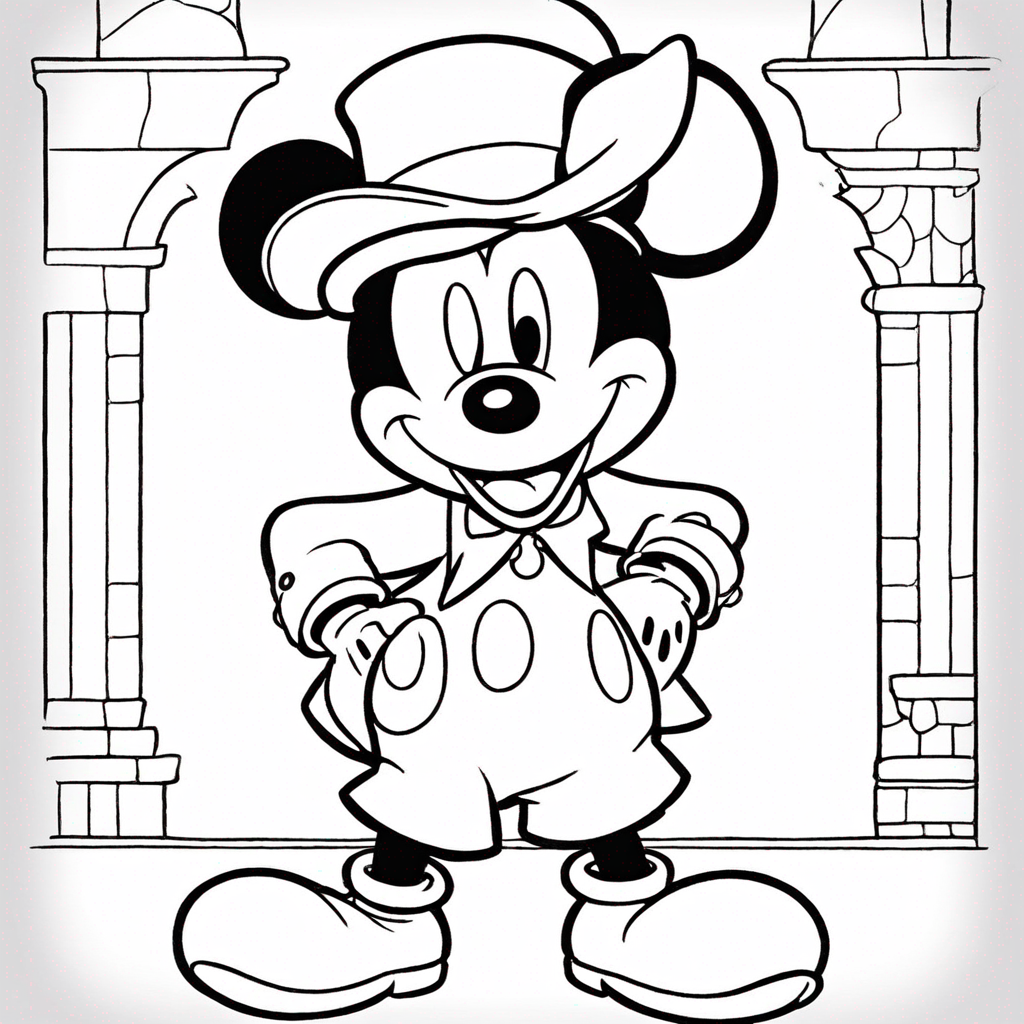 Mickey Mouse Trong Bộ Trang Phục Thám Tử coloring page from "chuột Mickey" theme - free printable line art for kids and adults