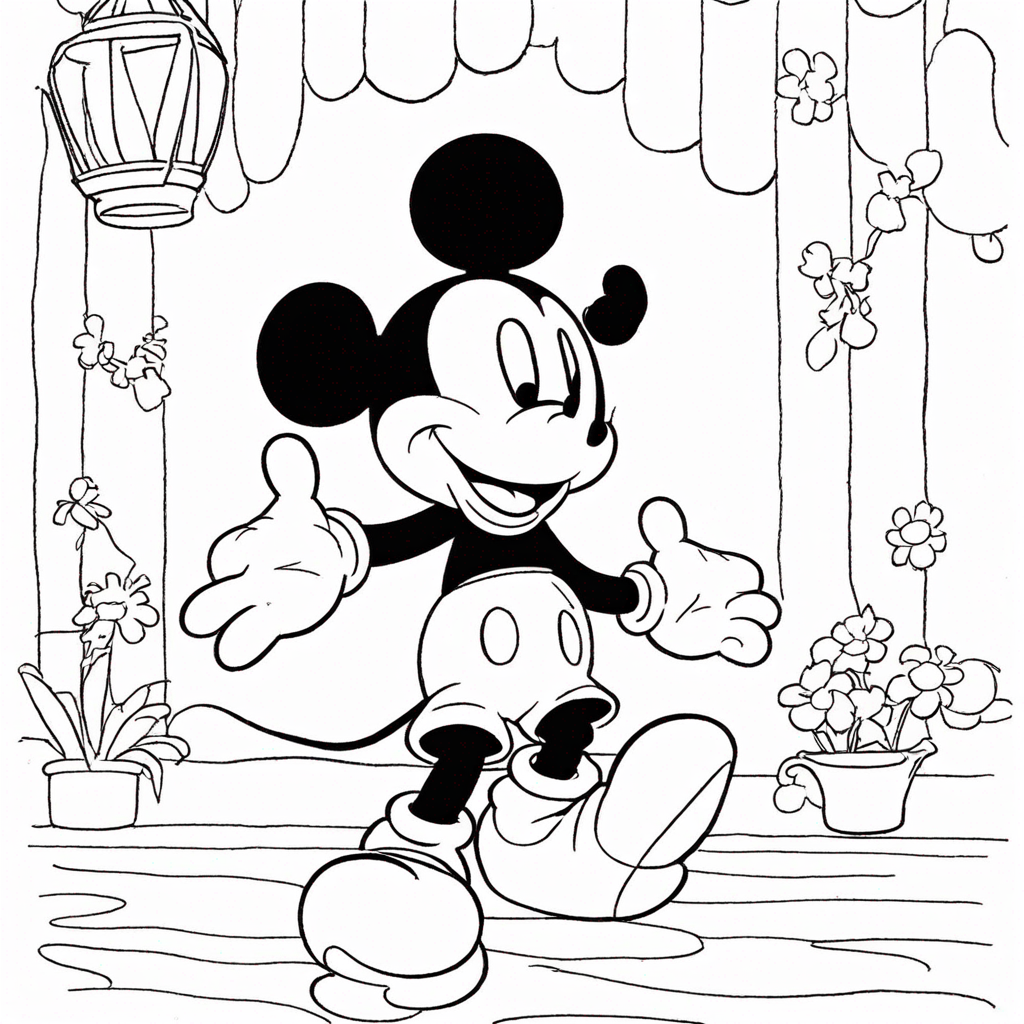 Mickey Mouse Storytime coloring page from "chuột Mickey" theme - free printable line art for kids and adults