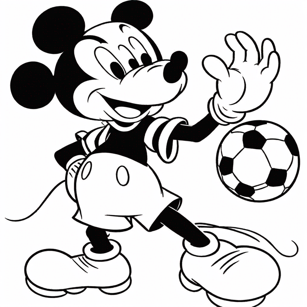 Mickey Mouse Với Áo Bóng Đá coloring page from "chuột Mickey" theme - free printable line art for kids and adults