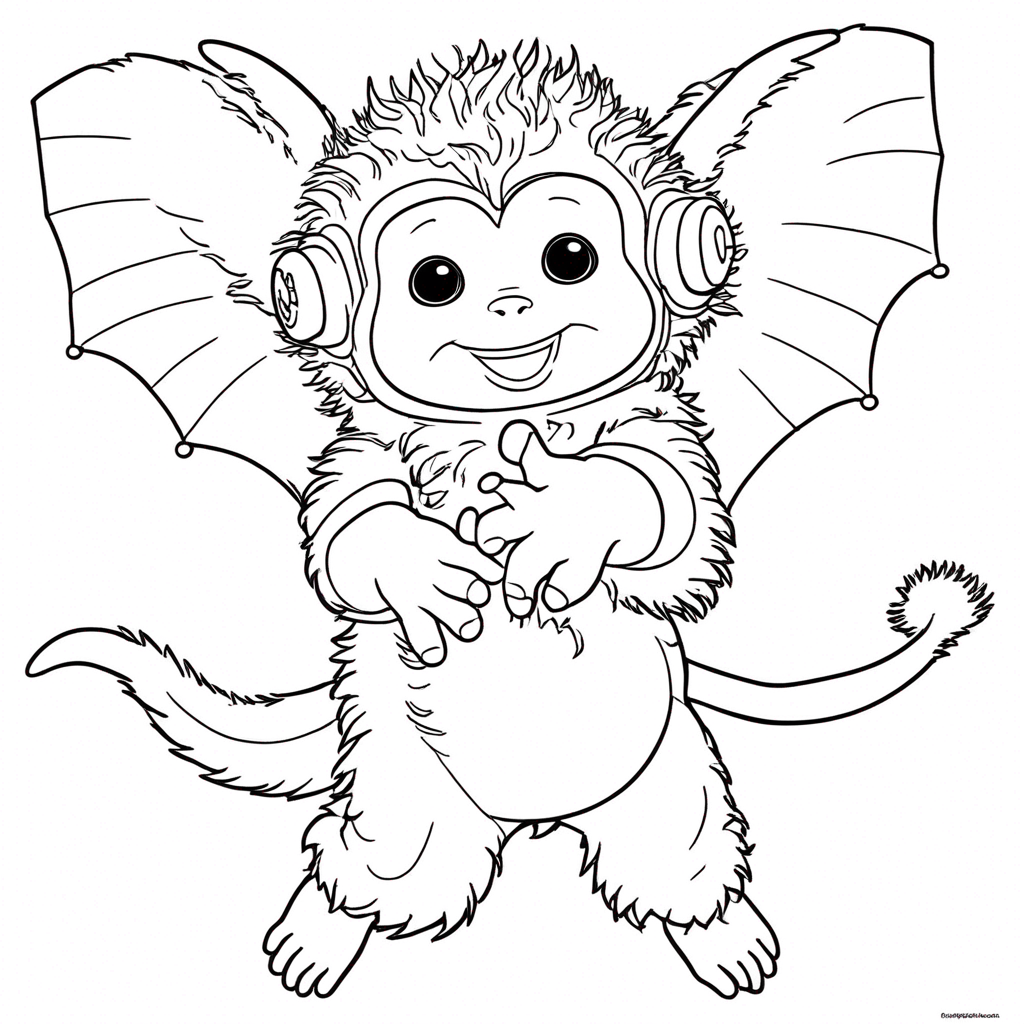 Monchhichi Hugging a Friendly Dragon coloring page from monchhichi theme - free printable line art for kids and adults