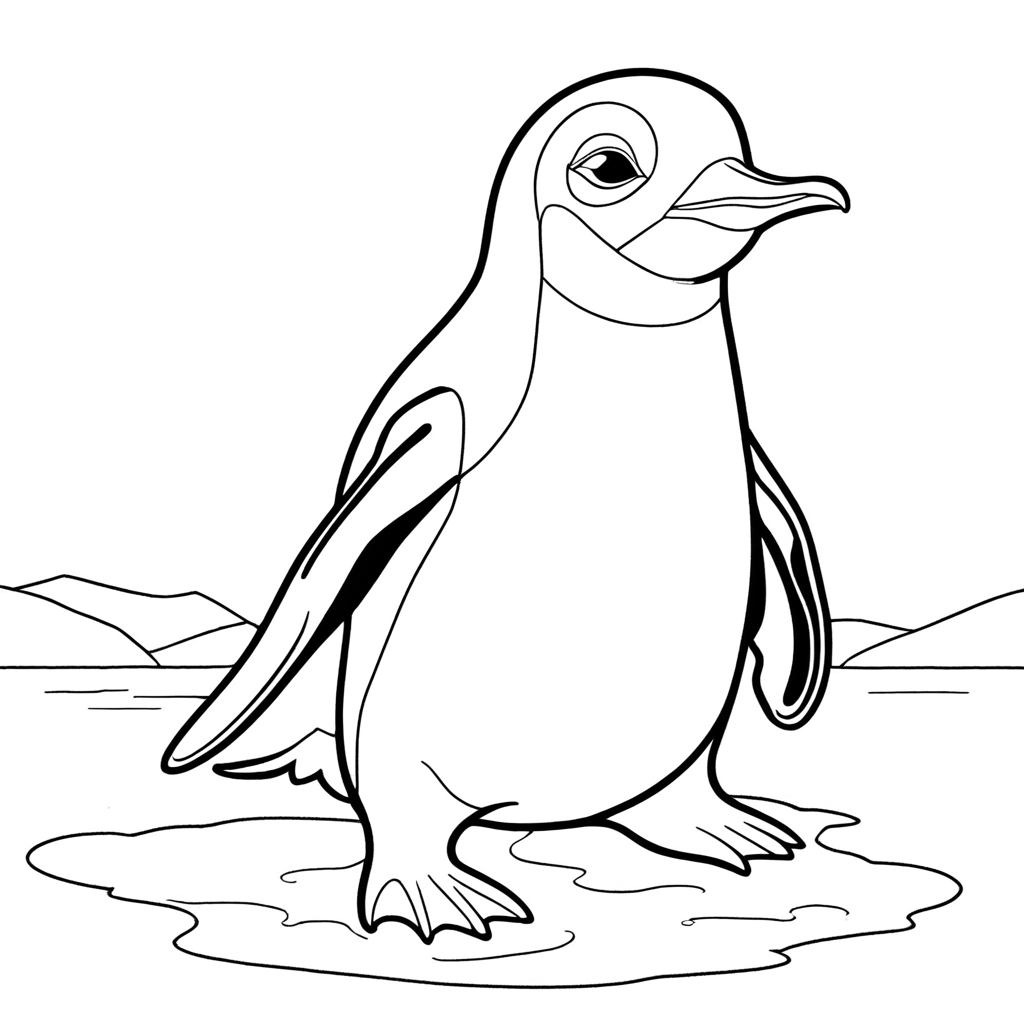Pippin's Lost Blanket Search penguin coloring page from penguin theme - free printable line art for kids and adults