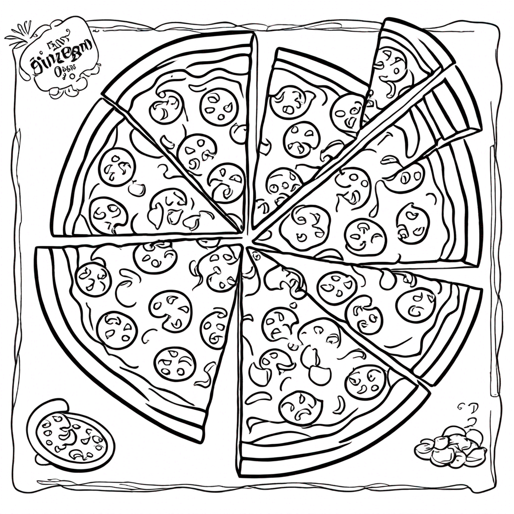 Pizza Box with Steam coloring page from pizza theme - free printable line art for kids and adults