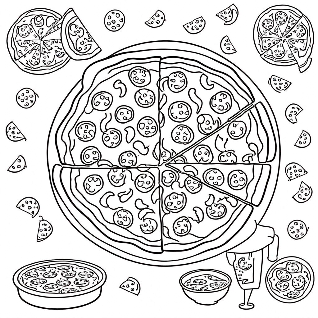 pizza coloring pages theme preview - 24 free printable coloring pages for kids and adults