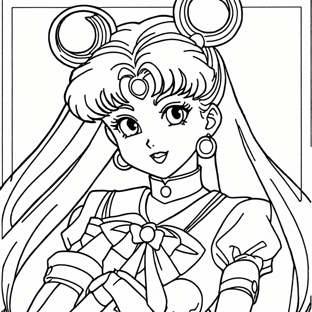 Sailor Moon coloring pages theme preview - 10 free printable coloring pages for kids and adults