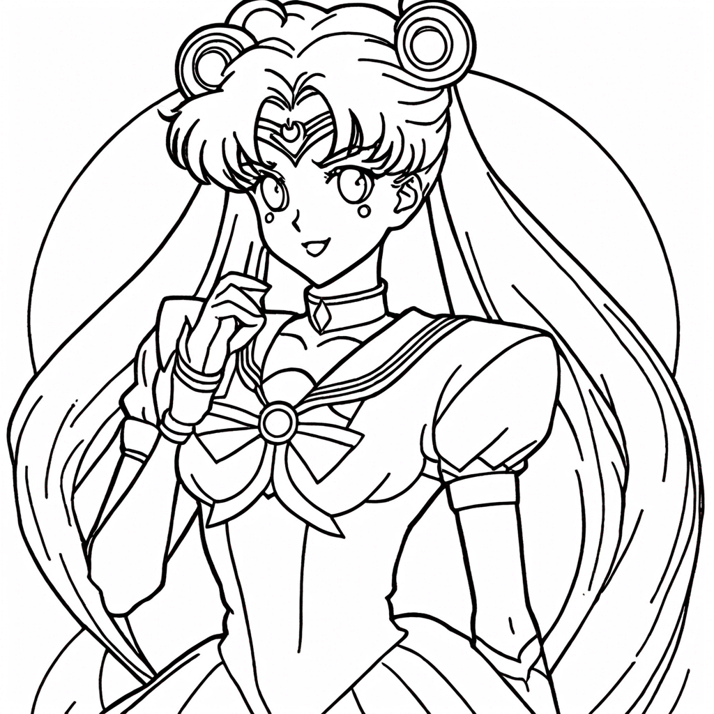 Sailor Moon: Unidos para a Batalha coloring page from Sailor Moon theme - free printable line art for kids and adults