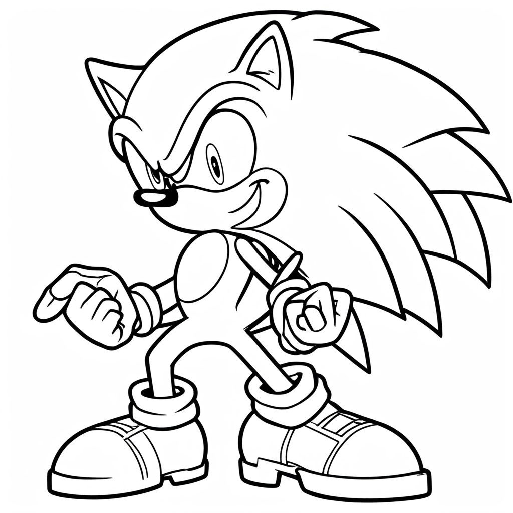 Sonic Racing Through Greenery coloring page from Sonic the Hedgehog theme - free printable line art for kids and adults