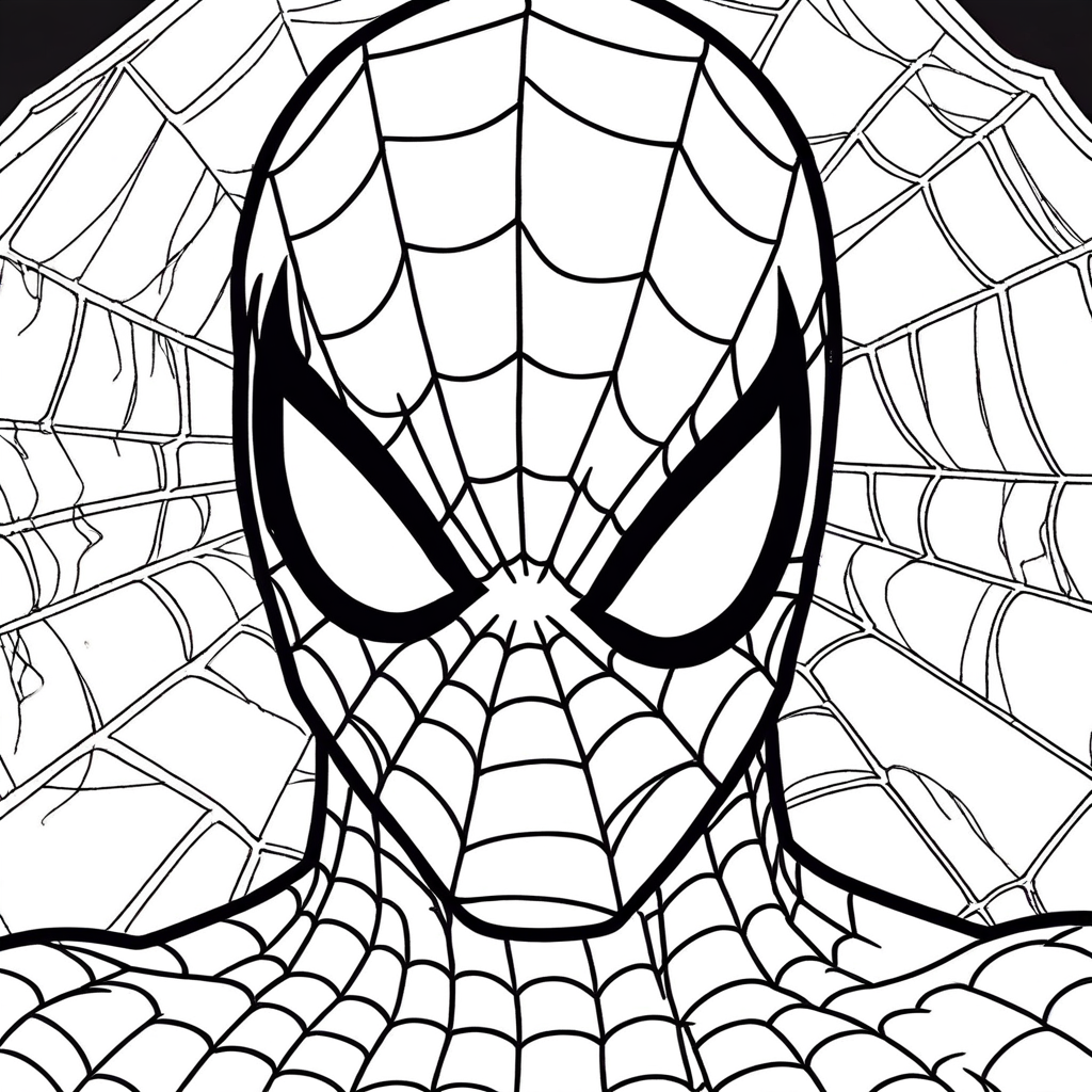 Spiderman Web Design Adventure coloring page from spiderman theme - free printable line art for kids and adults