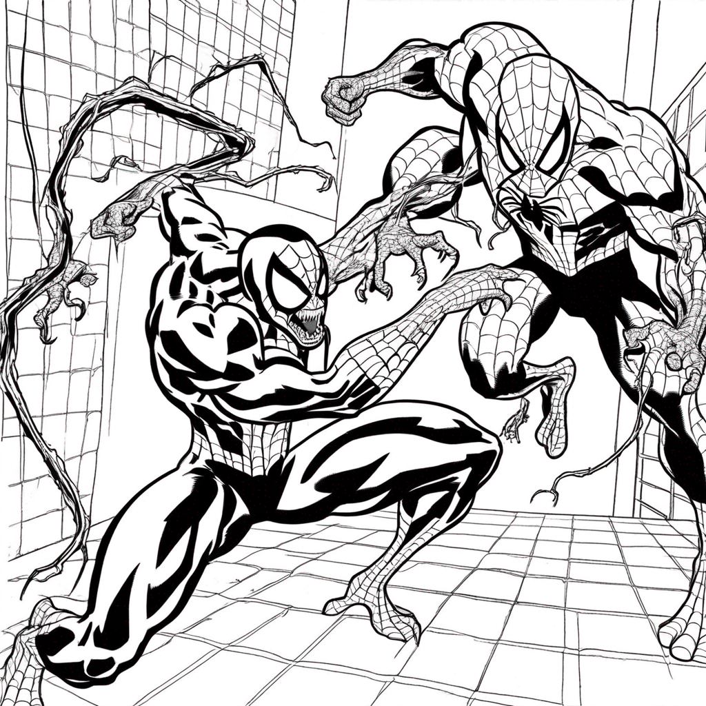 Spiderman vs Venom Showdown Scene