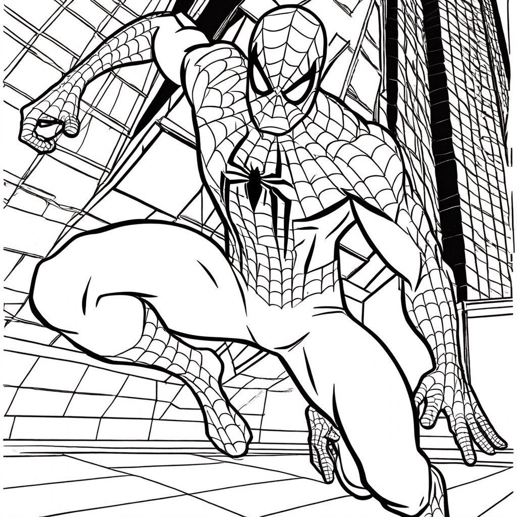 Spiderman Ready to Save coloring page from spiderman theme - free printable line art for kids and adults